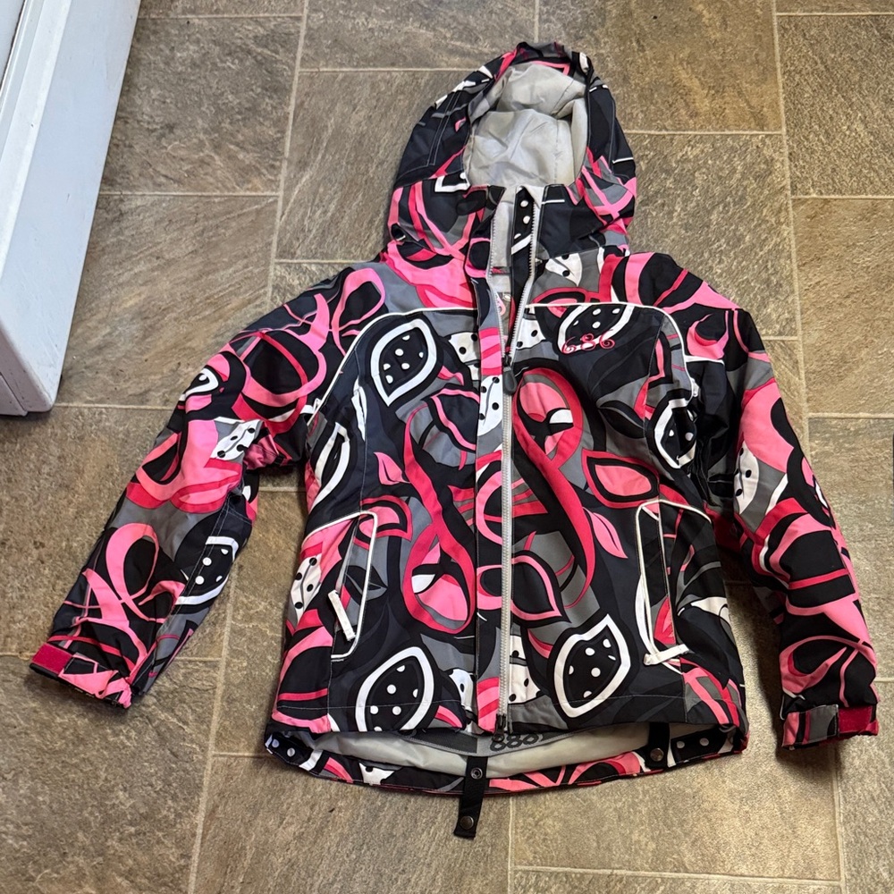 686 Kids Puffer Jacket in Pink and Black